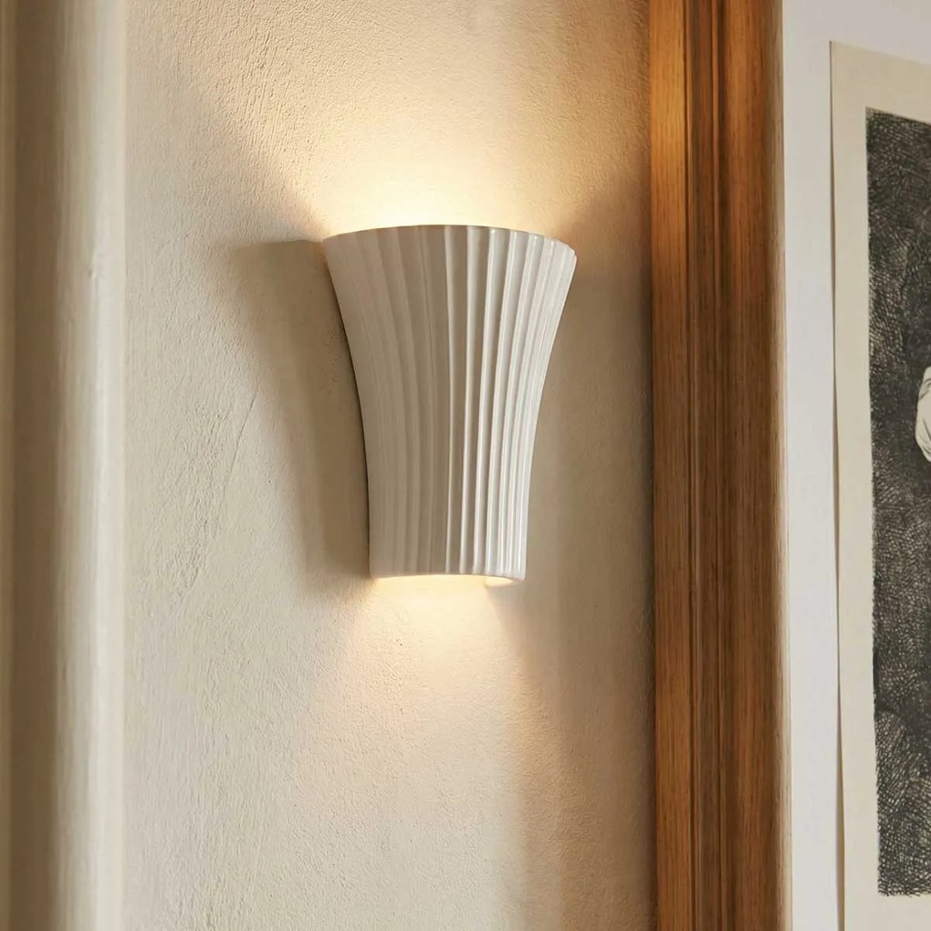 Applique Conica da Parete 2xG9 Rigata Bidirezionale in Gesso