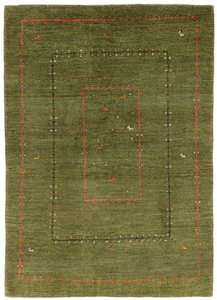 Gabbeh Tappeto persiano 240 x 170 Verde (Iran) Annodato A Mano