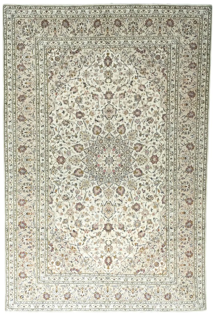 Kashan Tappeto persiano 200x300 Beige (Iran) Annodato A Mano