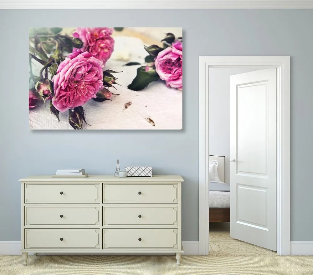 Quadro su tela – Rose in fiore