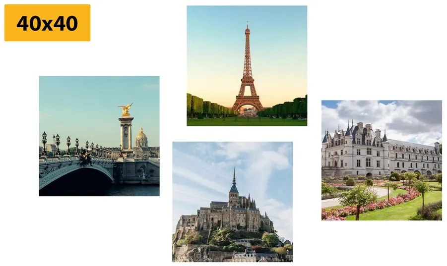 Set di quadri – Per gli amanti della Francia