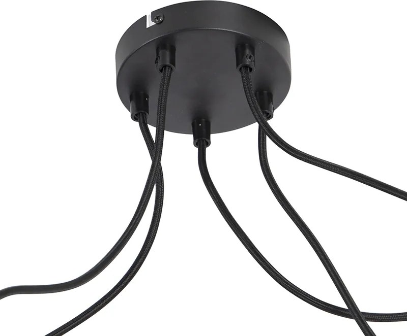 Lampada a sospensione di design nera 5 luci - Cavalux
