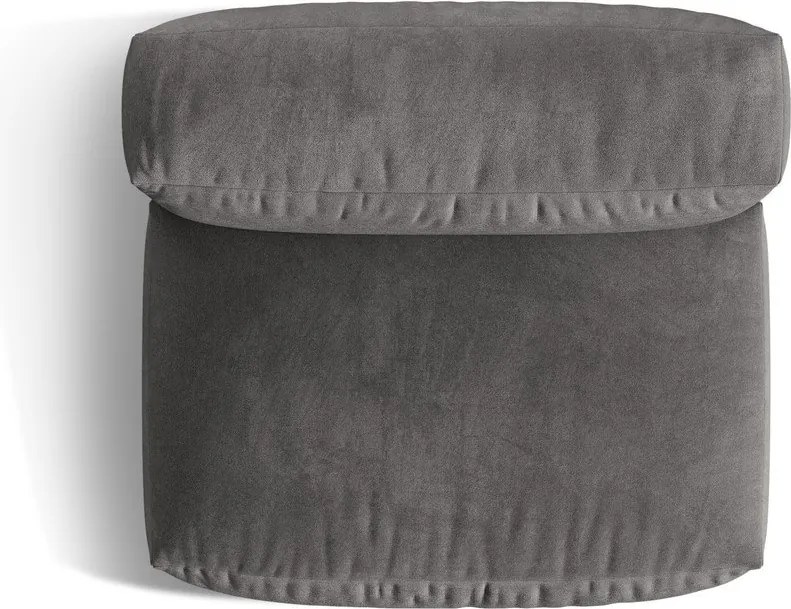 Parte divano componibile grigio (solo con parte centrale) con rivestimento in velluto Martina – Micadoni