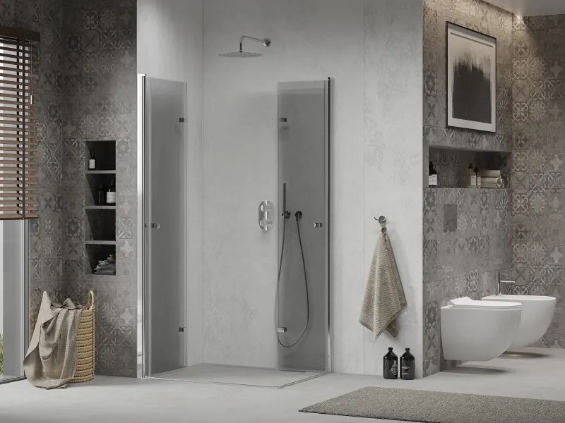 Mexen Lima Duo cabina doccia pieghevole 100 x 80 cm, trasparente, cromo - 856-100-080-02-00