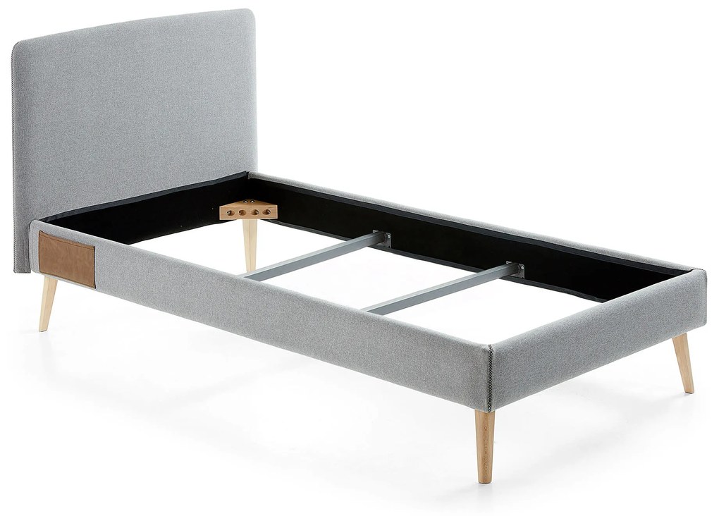 Kave Home - Fodera per letto Dyla grigia per materasso da 90 x 190 cm