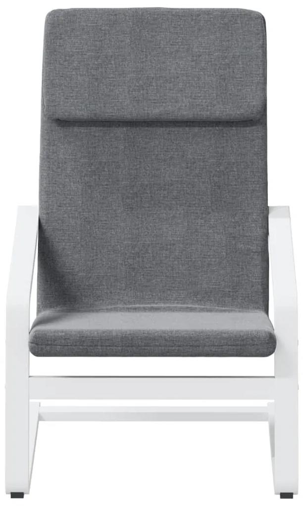 Poltrona relax con poggiapiedi grigio chiaro in tessuto