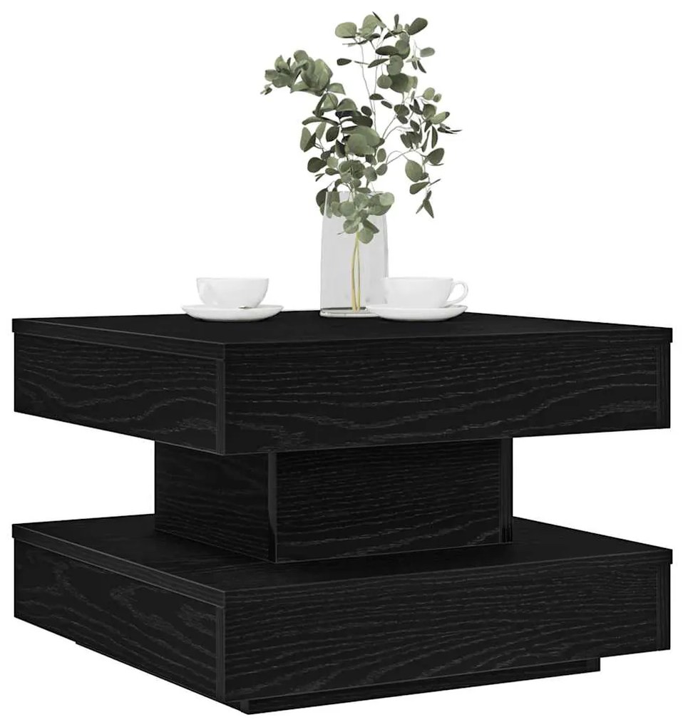 Tavolino Da Caffè Girevole A 360 Gradi Nero 50x50x34,5 Cm /