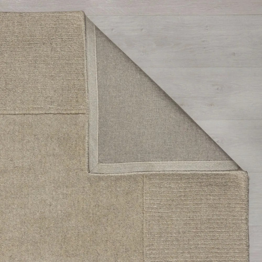 Tappeto beige in lana tessuto a mano 240x340 cm Textured Wool Border – Flair Rugs