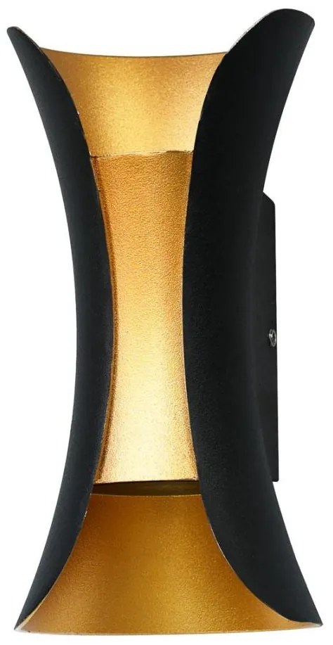 ITALUX PL-356-M BK+GD - Lampada da parete esterna DANTE LED 10W 230V 20 cm