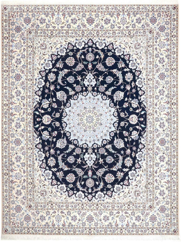 Nain Tappeto persiano 270x210 Blu (Iran) Annodato A Mano