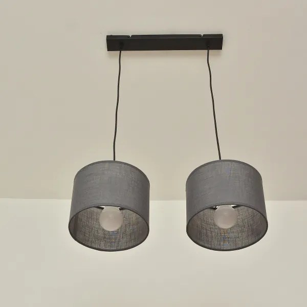 Lampadario a cavo ALBA 2xE27/15W/230V grigio