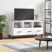 Mobile Porta TV Bianco 102x36x50 cm in Legno Multistrato 829060