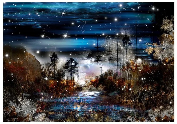 Fotomurale  Notte nella foresta  Colore Marrone, Dimensioni e Misure 200x140