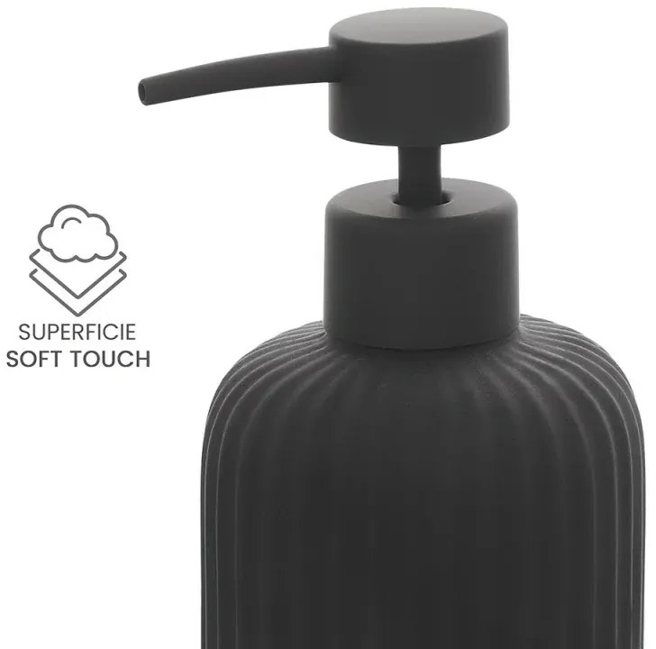 Set accessori bagno 2 pezzi in ceramica nero soft touch Spring