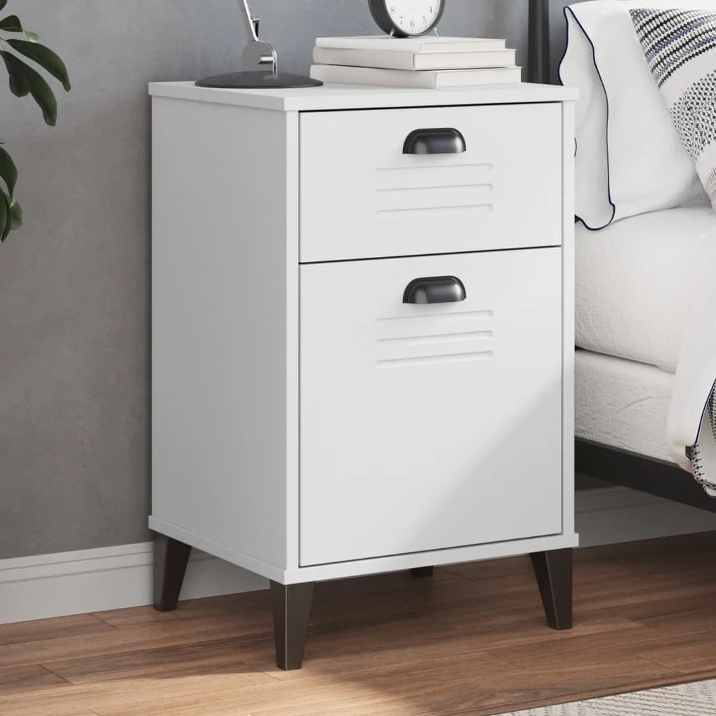 Comodino Vıken Bianco İn Legno Multistrato /