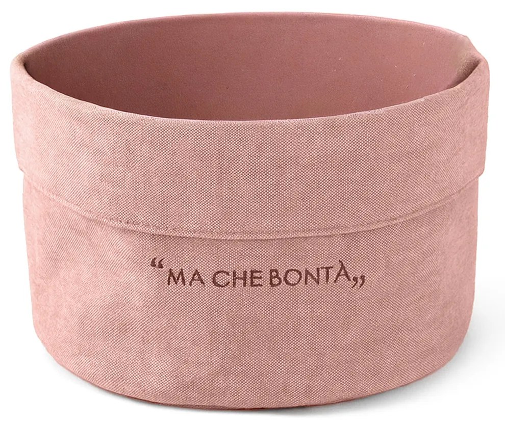 Cestino pane ruggine 20x14x15 cm con scritta in misto cotone