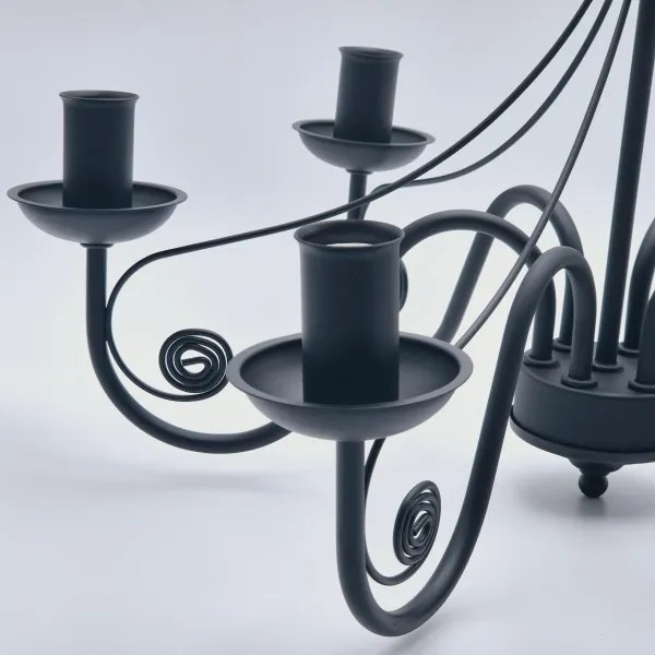 Lampadario a sospensione con catena DONATO 6xE14/40W/230V nero