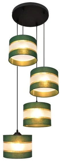 Lampadario a sospensione con filo HELEN 4xE27/15W/230V verde/oro