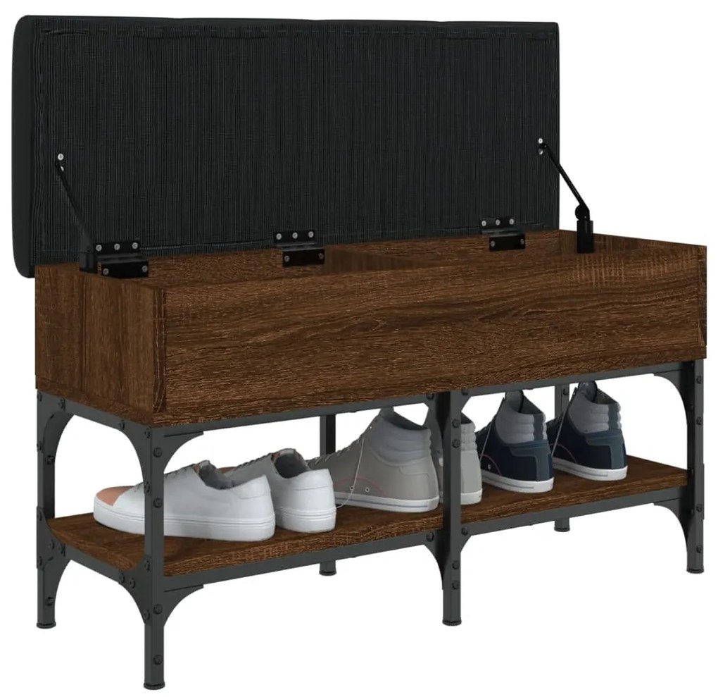 Panca per scarpe rovere marrone 82x32x45 cm legno multistrato