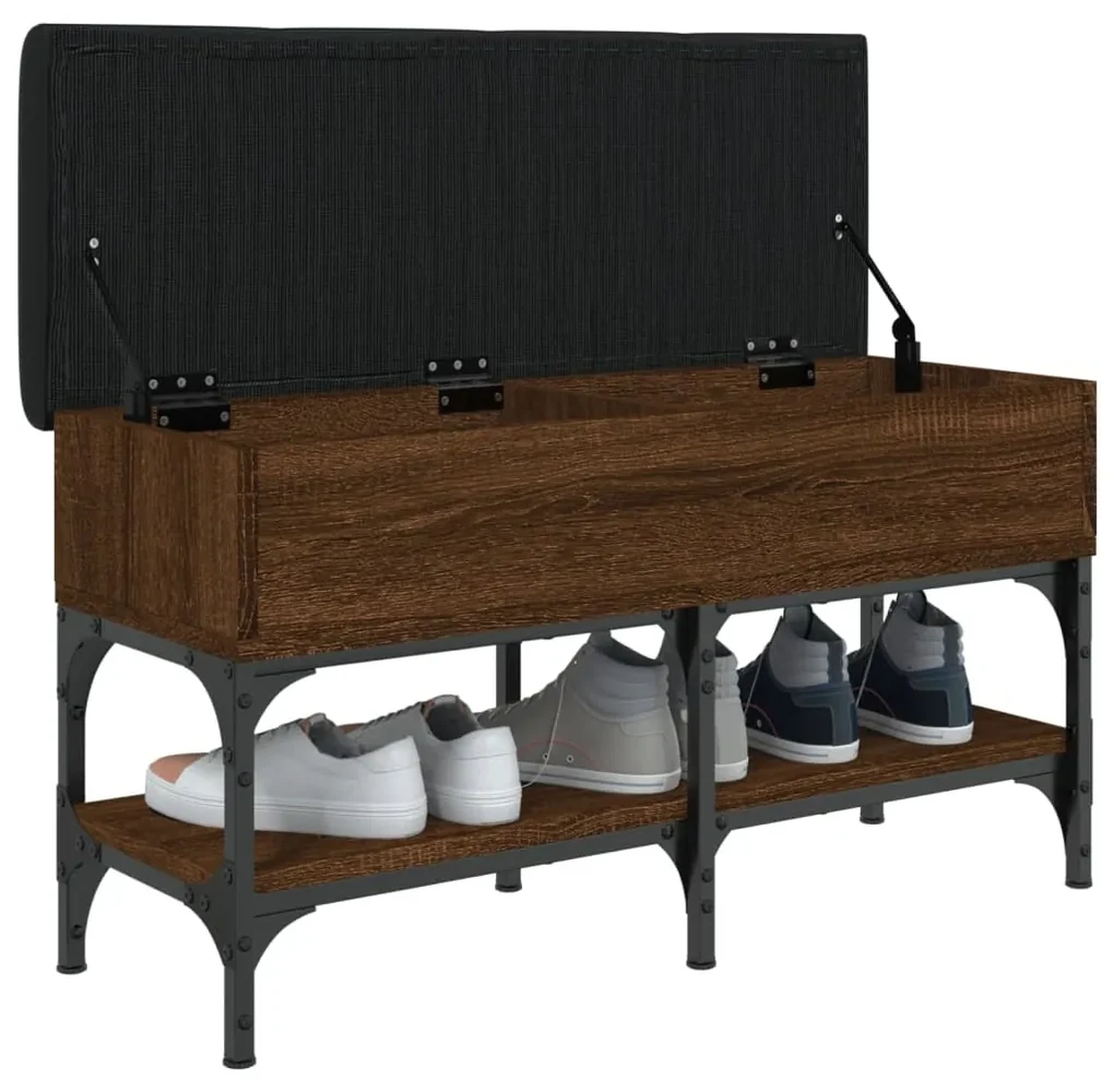 Panca per scarpe rovere marrone 82x32x45 cm legno multistrato