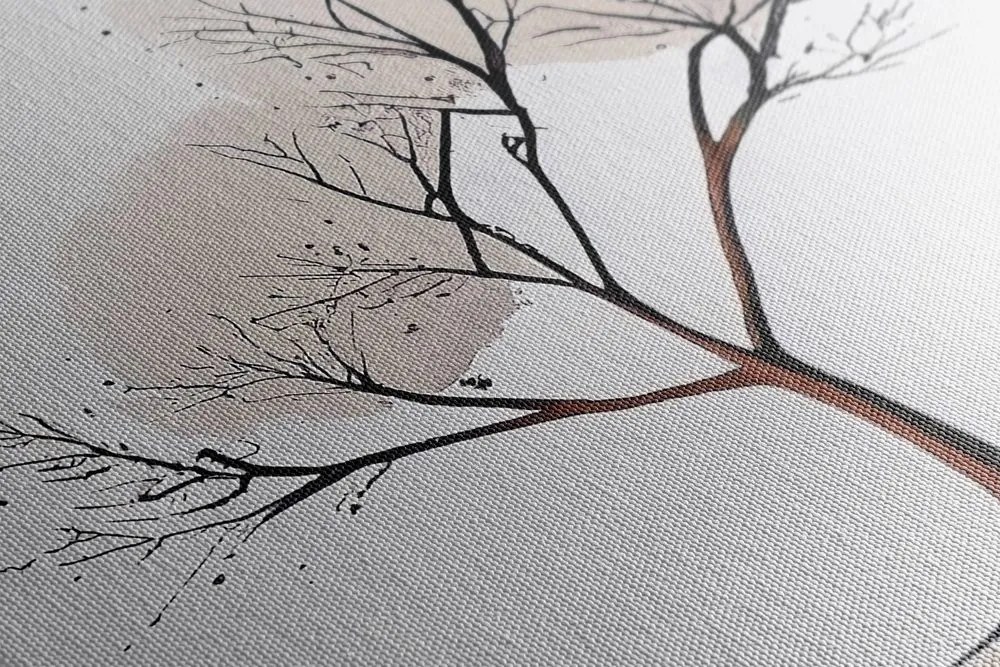 Quadro su tela – Albero minimalista senza foglie