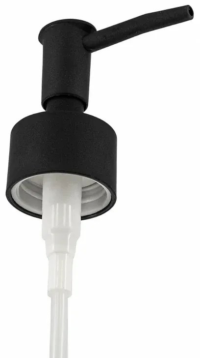 Dispenser sapone liquido linea Wash in ceramica nero opaco con scritte