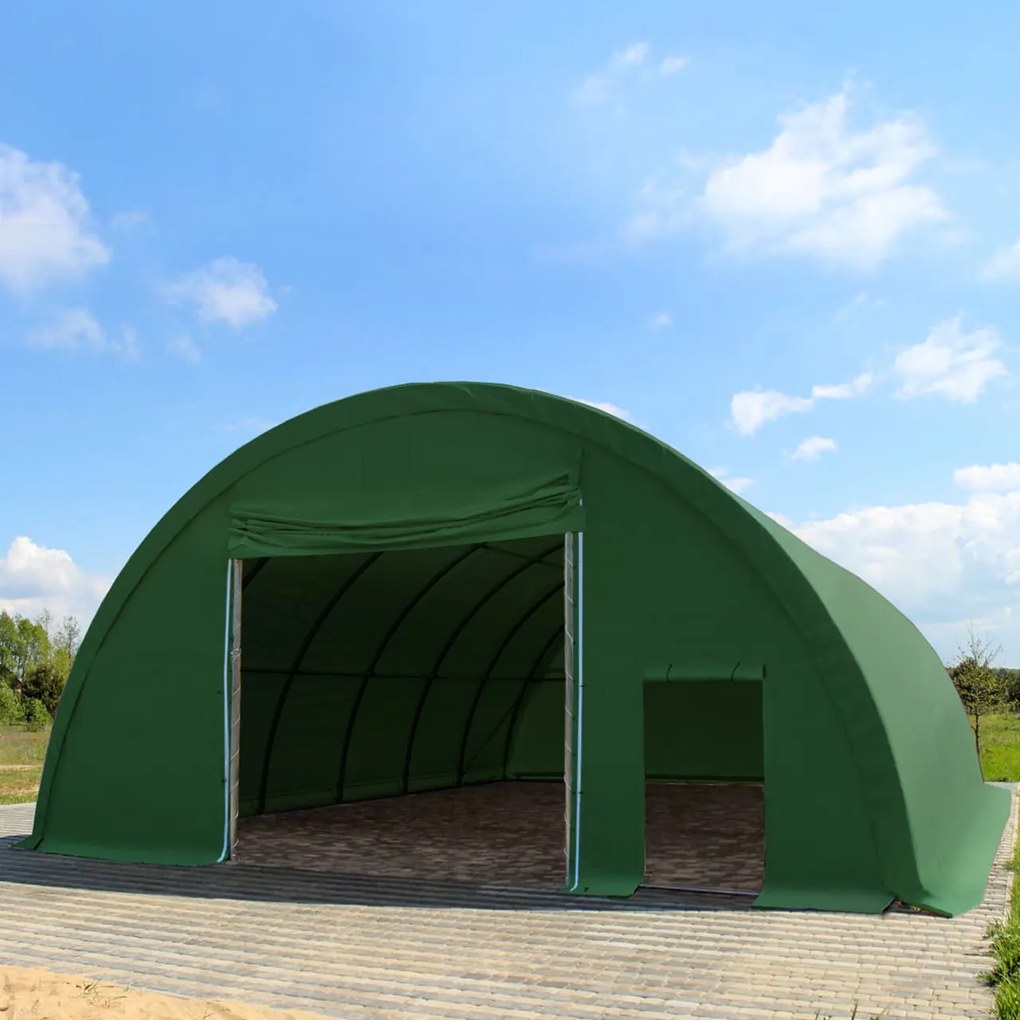 TOOLPORT Tunnel agricolo 9,15m x 12m x 4,5m - PE 1400 verde scuro - (49663)