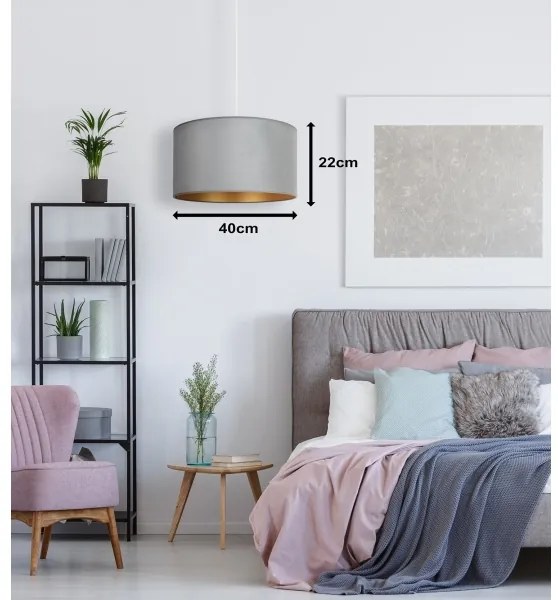 Duolla - Lampadario a sospensione con filo ROLLER 1xE27/15W/230V chiaro diametro 40 cm verde/oro