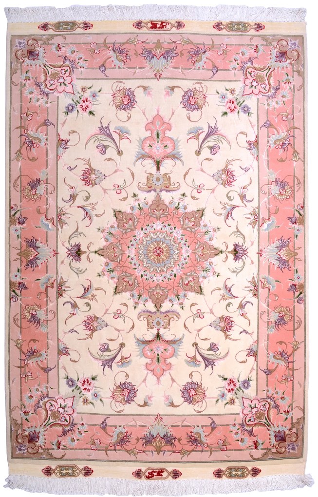 Tabriz Tappeto 150x110 Beige (Iran) Annodato A Mano
