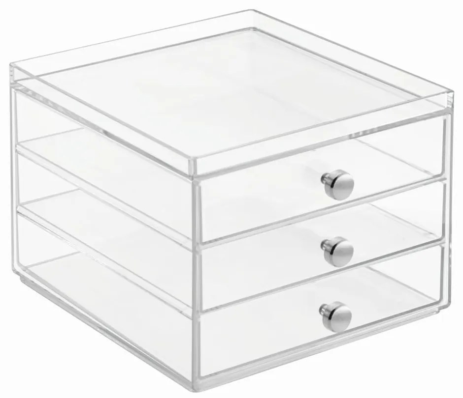 Organizer trasparente con 3 cassetti Wers, altezza 13 cm - iDesign