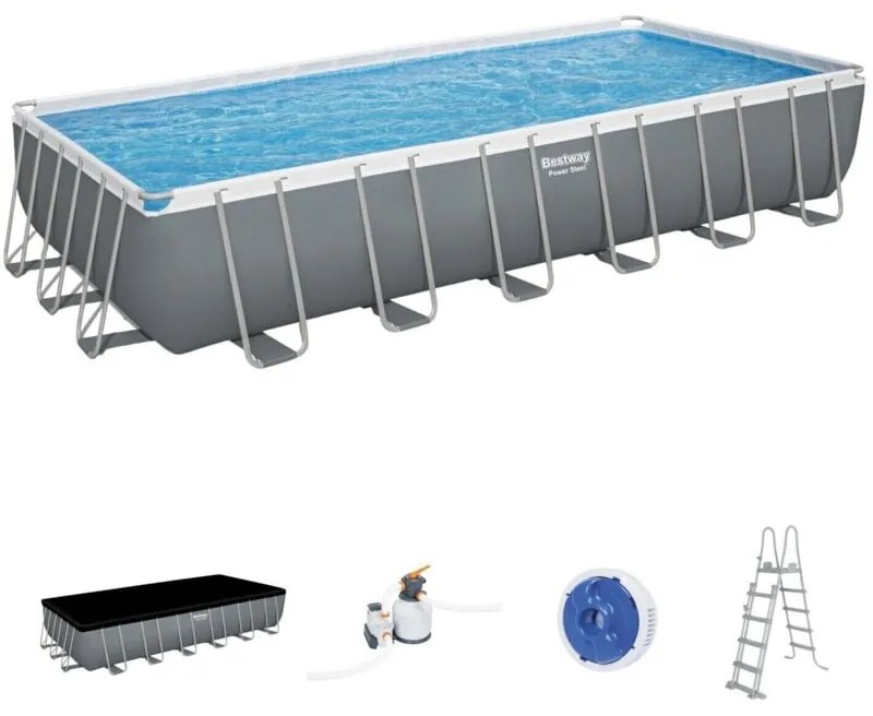 Piscina fuoriterra rettangolare 732x366x132cm con pompa a sabbia Bestway 56475