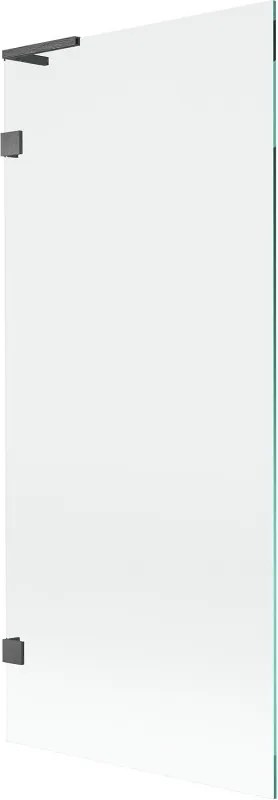 Mexen Lunar L paratia da vasca a 1 anta 80 x 150 cm, trasparente, grigio canna di fucile spazzolato - 897L-080-000-66-00