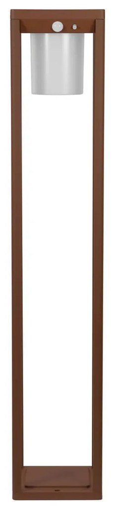 Paletto Lanterna Solare 80cm Corten con Sensore + Picchetto Colore Bianco Naturale 4.000K