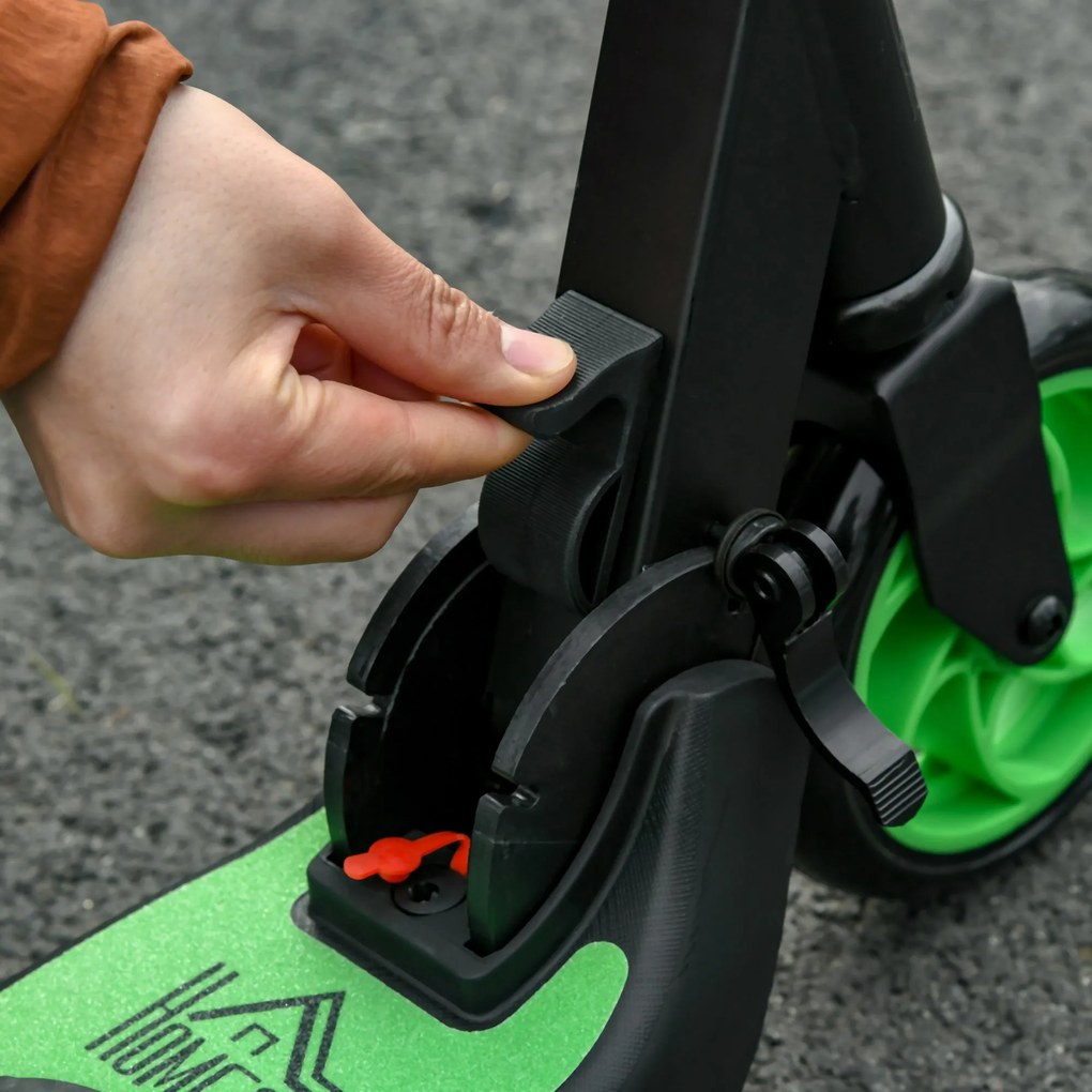 Monopattino Elettrico Pieghevole per Bambini Altezza Regolabile 75-80 cm Nero e Verde...