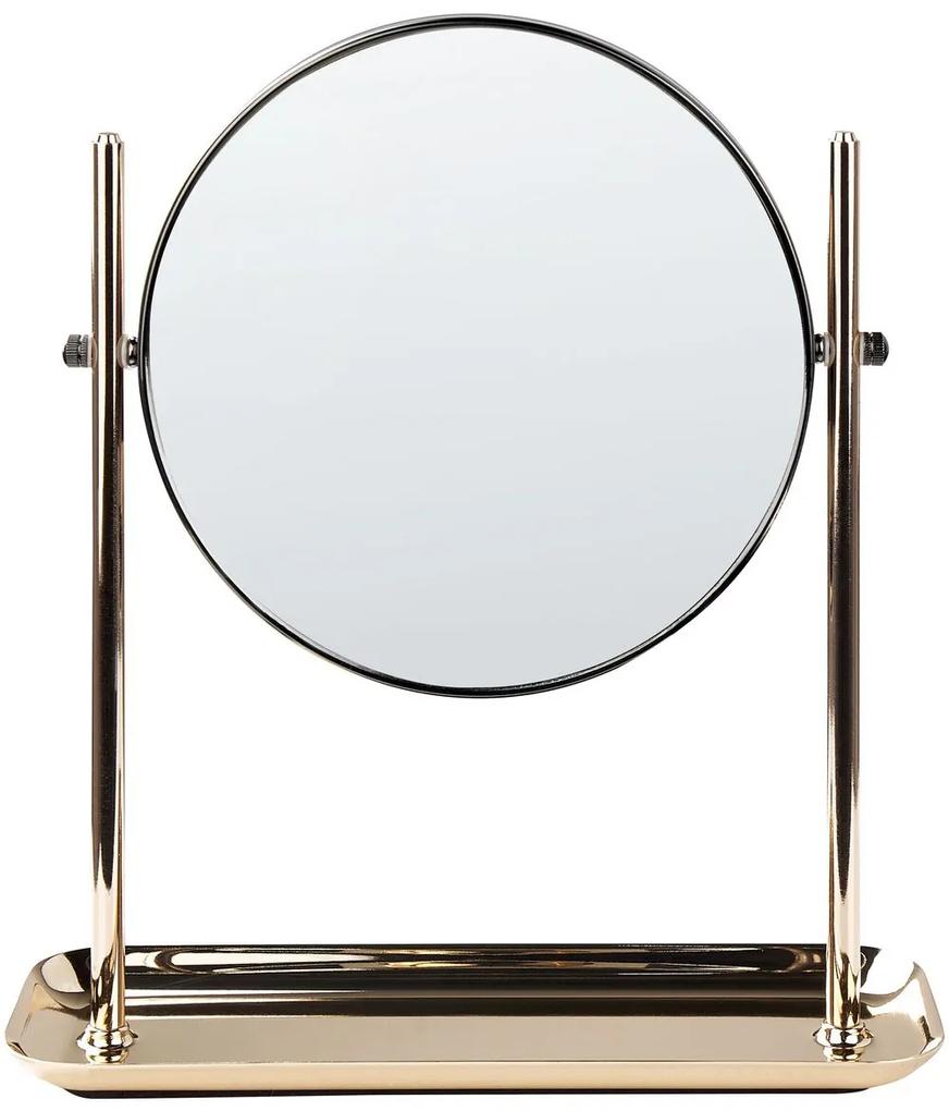 Specchio da trucco oro ⌀ 20 cm FINISTERE Beliani