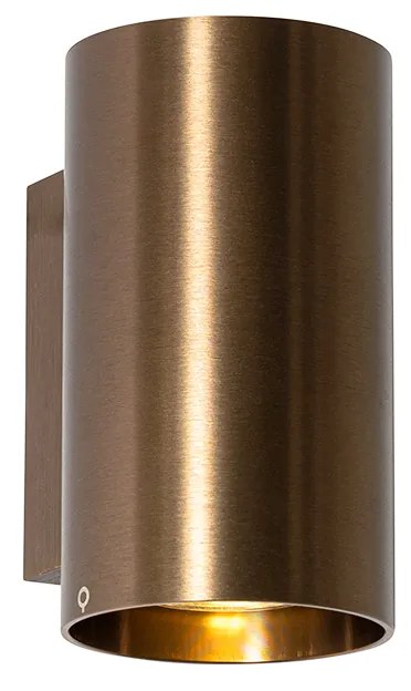 Applique moderna rotonda in bronzo scuro 2 luci - Sandy