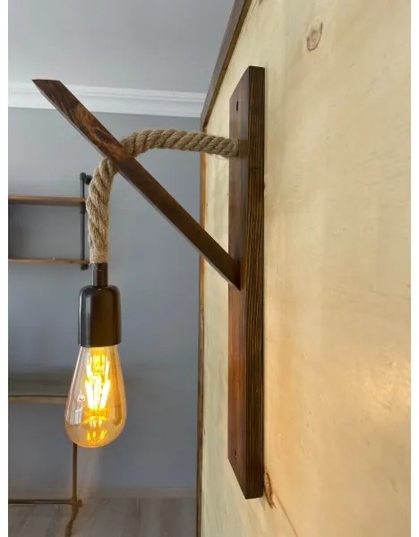 Lampada da parete AHSAP 1x E27/40W/230V, pino/noce