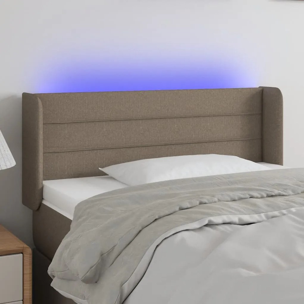 Testiera A Led Tortora 93x16x78/88 Cm İn Tessuto /
