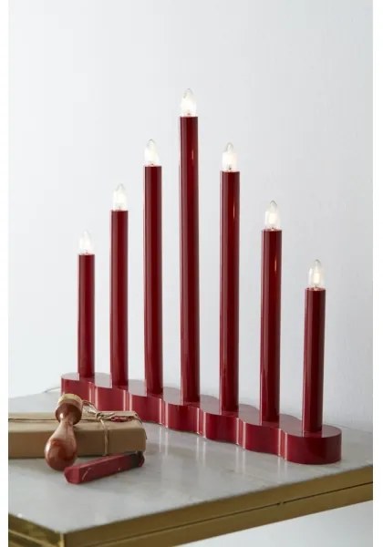 Markslöjd 704018 - Candelabro di Natale HOL 7xE10/0,06W/230V rosso