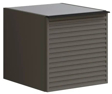 Struttura semi colonna da bagno Pixel 1 anta laccato opaco grigio carbone L 40 x H 40 x P 45.5 cm