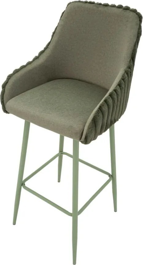 Set di sbagelli da bar verdi in imbottito con braccioli 2 pz (altezza della seduta 78 cm) Alaska – Mauro Ferretti