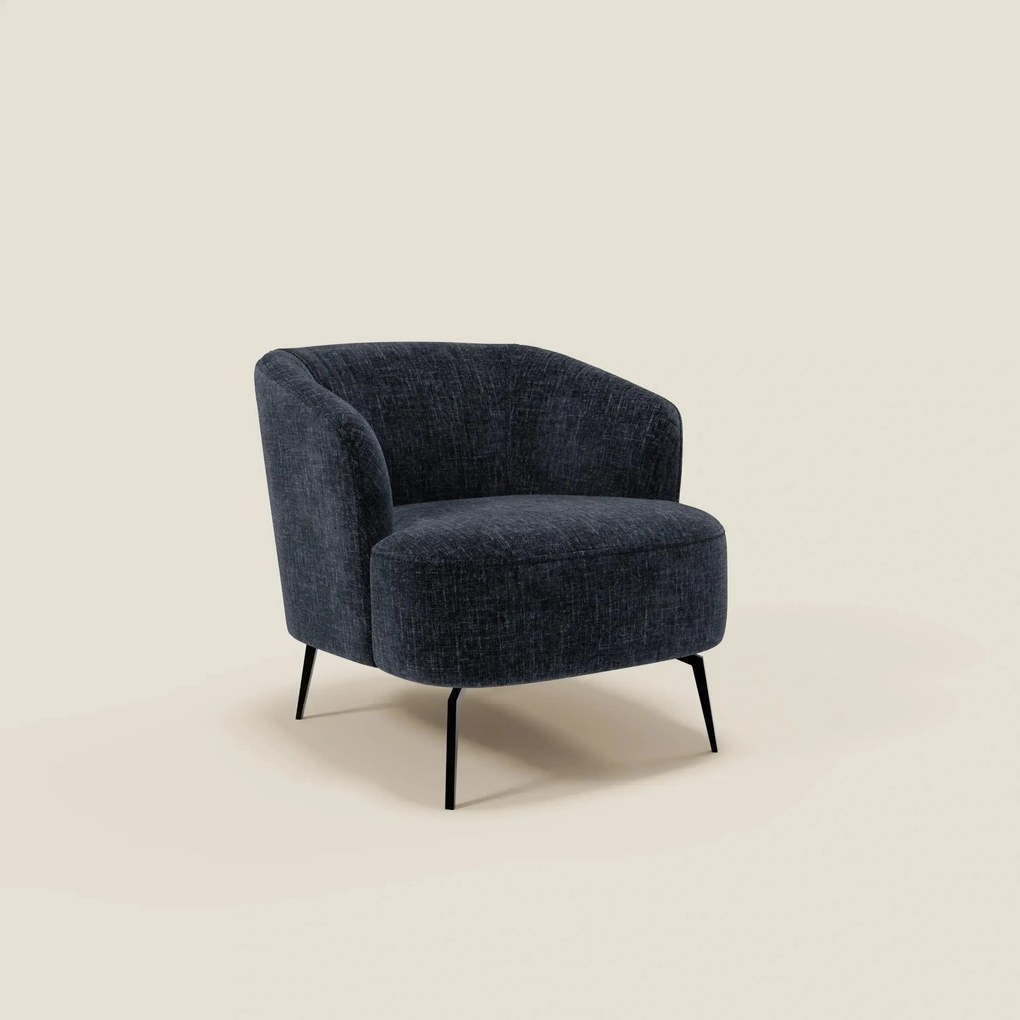 Renoa Poltroncina dall'eleganza moderna in tessuto smacchiabile T24 blu notte