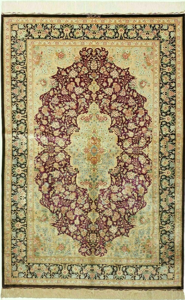 Ghom Tappeto 200x130 (Iran) Annodato A Mano