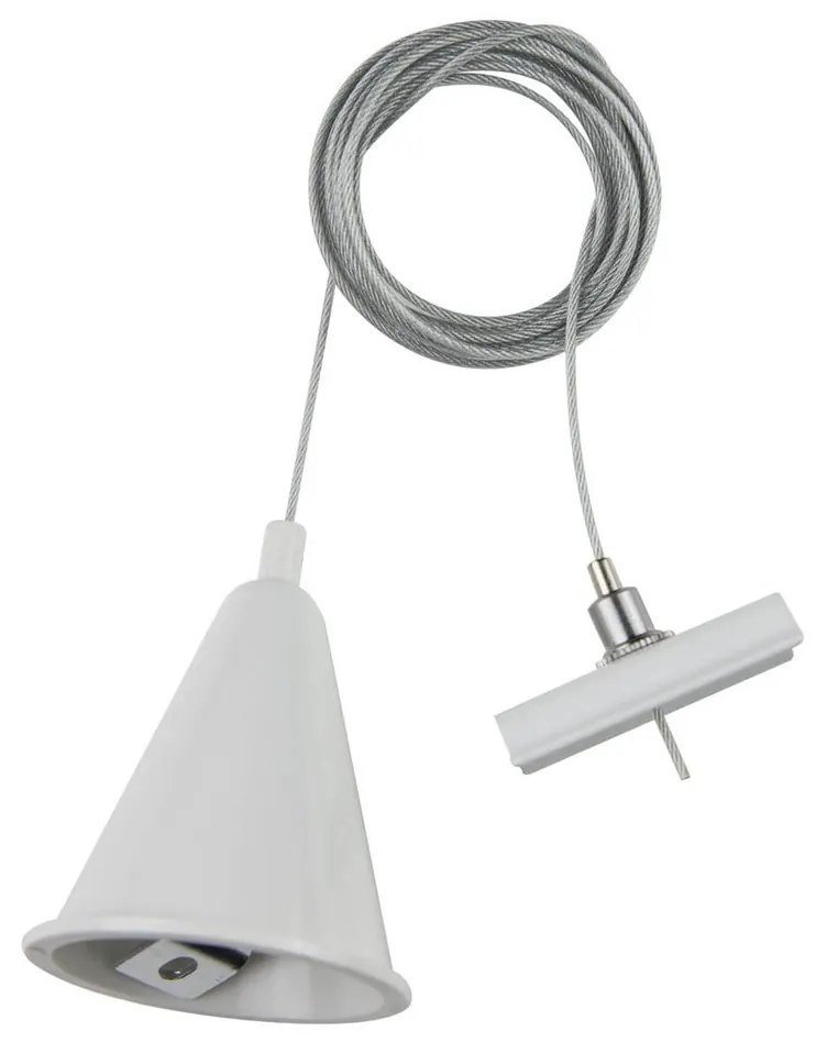 Kit Sospensione 2m per binario Monofase Bianco serie "Solid"