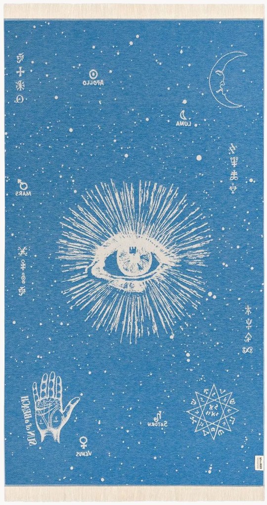 Telo mare The Cosmos Eye Bright Blue Feather