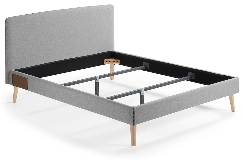 Kave Home - Fodera per letto Dyla grigia per materasso da 160 x 200 cm