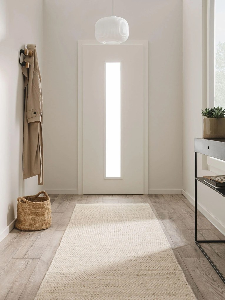 benuta Pure Tappeto passatoia in lana Rocco Crema 80x250 cm - Tappeto fibra naturale