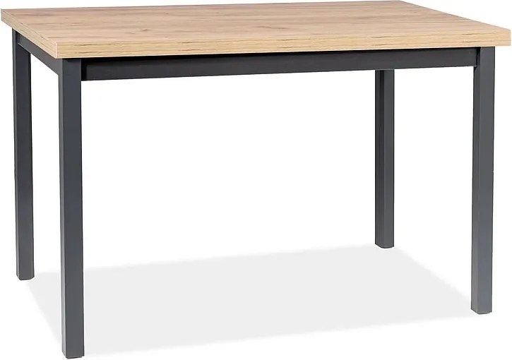 Tavolo Adam in MDF nero e piano laminato effetto rovere Artisan – 120x68 cm