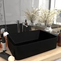 Lavandino Luxury Nero Opaco 41x30x12 cm in Ceramica 147052