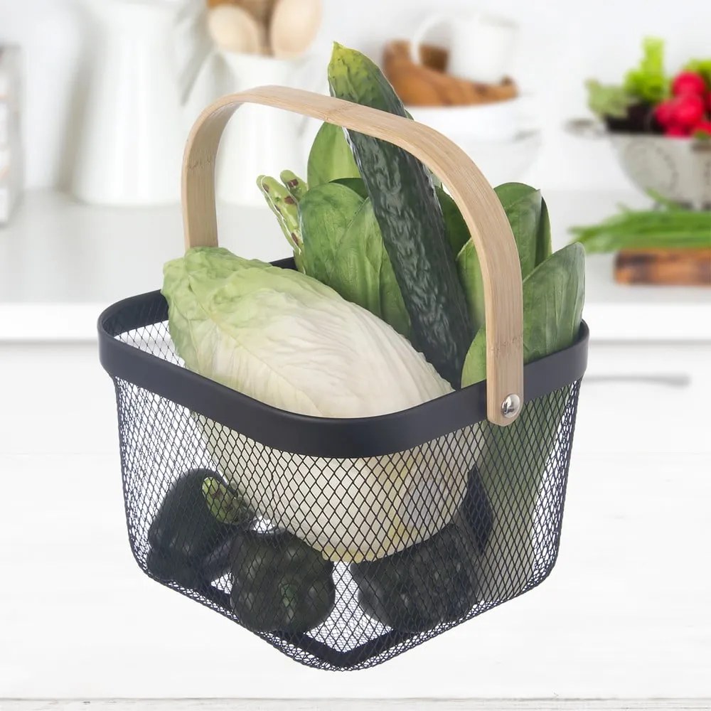 Cesto con filo metallico in metallo 24,5x24,5x30 cm Radka – Orion